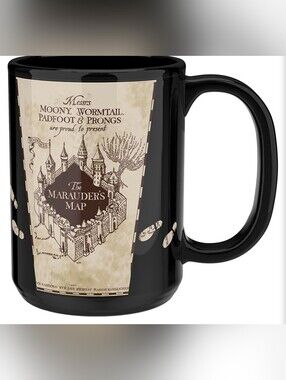 Harry Potter Marauder's Map Unique Color Changing Ceramic Collectible Mug NEW